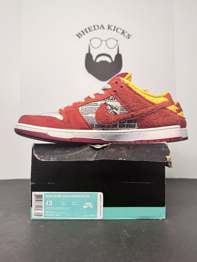 Size 13 - Nike SB Dunk Low Premium QS Crawfish 2014  504750-660 Rare Clean