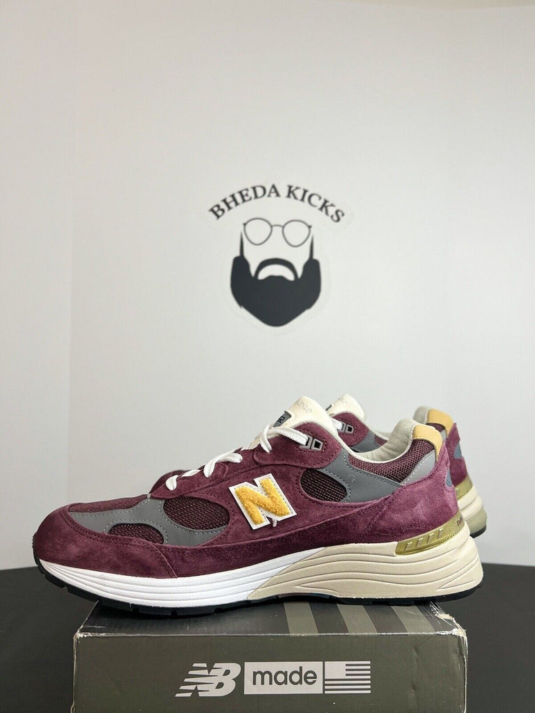 New Balance 992 Made In USA Burgundy Gold White M992CA Preowned Men’s Size 13