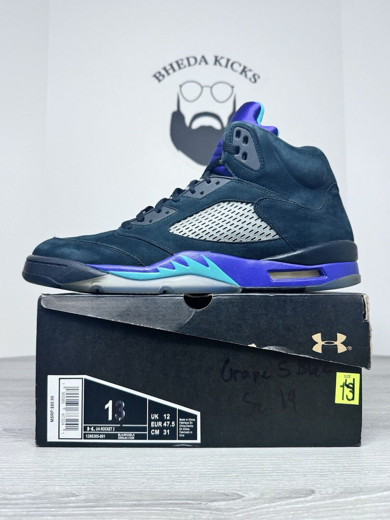 Size 14 -  Jordan 5 Retro Black Grape 136027-007 OG  Preowned Authentic Rare