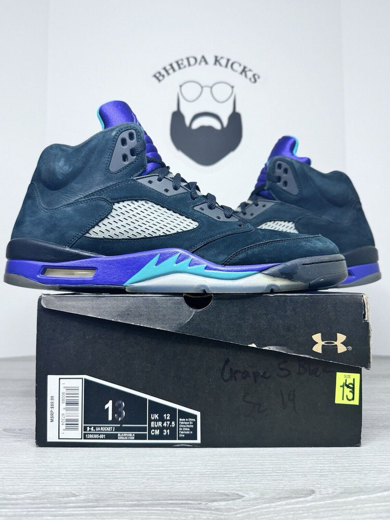 Size 14 -  Jordan 5 Retro Black Grape 136027-007 OG  Preowned Authentic Rare