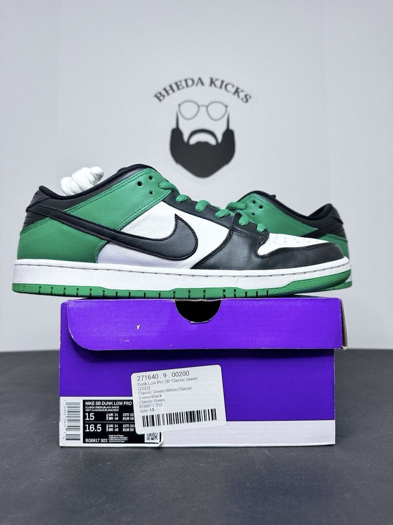 Nike SB Dunk Low Pro “Classic Green” BQ6817-302 Preowned Og Men’s Size 15