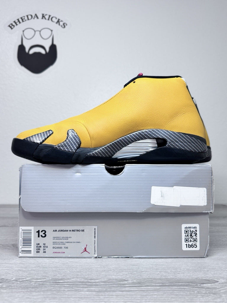 Size 13 - Jordan 14 XIV Retro Ferrari 'University Gold' 2019 BQ3685-706 Preowned
