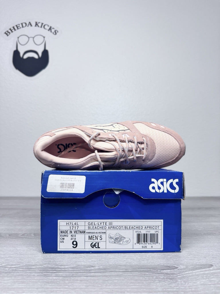 Size 9 - Asics Gel-Lyte III 'Bleached Apricot' Men's Beige Gray H7L4L-1717 NEW