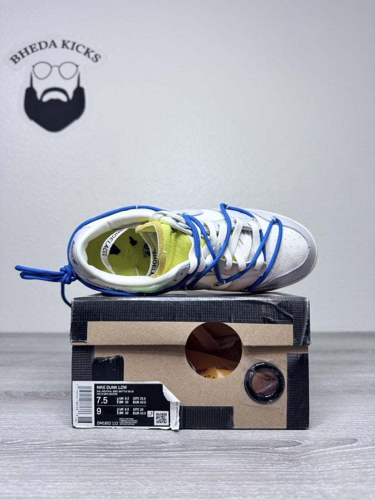 Size 7.5 - Nike Dunk Low Off White Lot 10 DM1602-112 OG Retro Clean Preowned