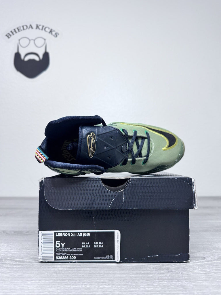 Size 5y - Nike LeBron 13 XIII All Star Green Alligator Basketball 836386-309