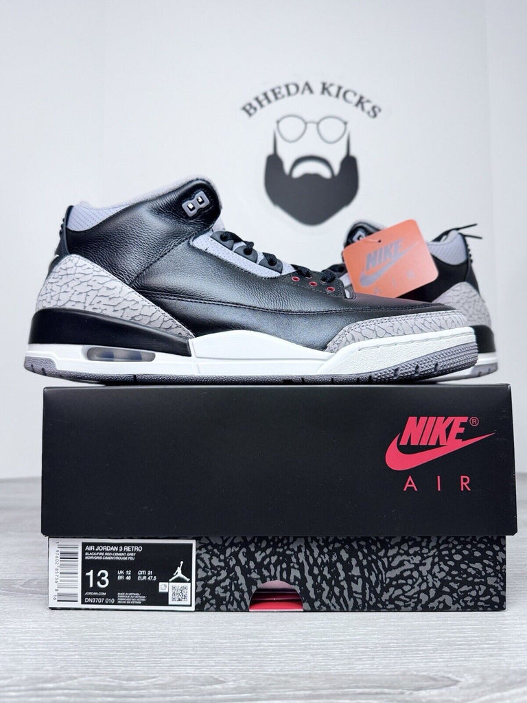 Size 13 - Air Jordan 3 Retro OG 2024 Black Cement DN3707-010 NEW DS