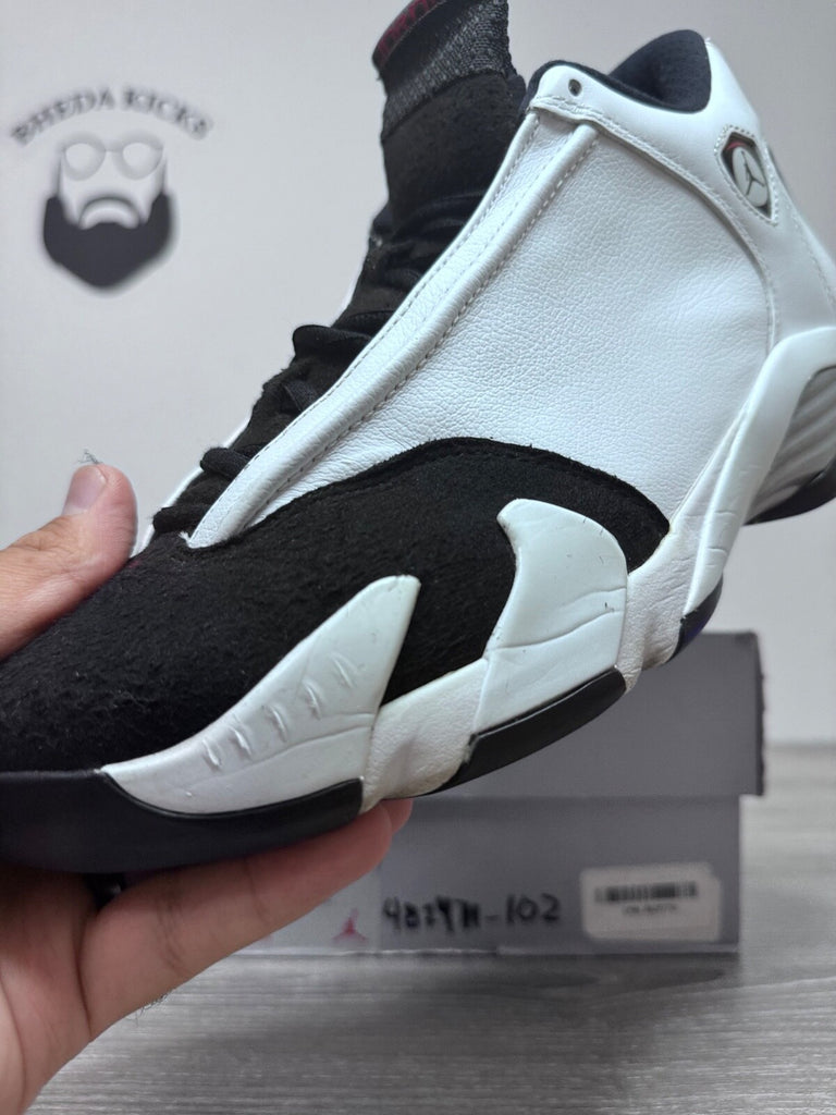 Size 10.5 - Air Jordan 14 Retro 2014 Black Toe 487471-102 Preowned Authentic