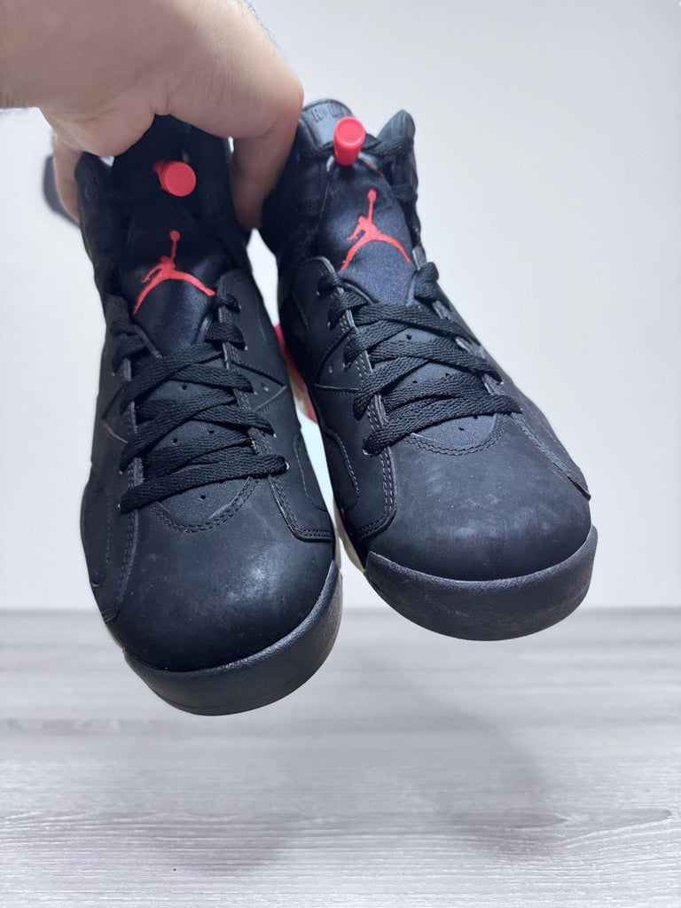 Size 8.5 - Jordan 6 Retro Infrared Black Pink White Suede Leather (384664-023)