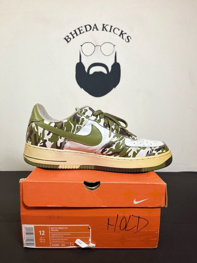 2004 Nike Air Force One "Camouflage" White/Palm Green/Brown 306353-131 Size 12