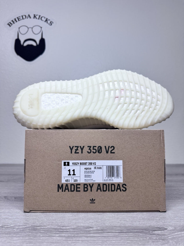 Size 11 - Adidas Yeezy 350 Boost V2 Bone Men's Sneakers White HQ6316 Preowned