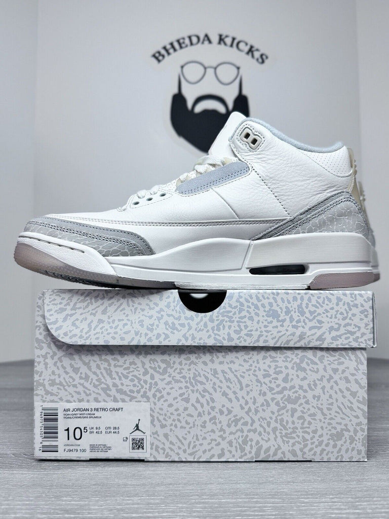 Size 10.5 - Air Jordan 3 Retro SE Craft Ivory FJ9479-100 Preowned Clean