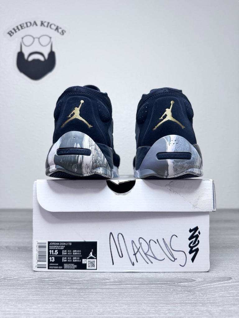 Size 11.5 - Nike Jordan Zion 2 TB 'Black Metallic Gold' DQ7688-001 Preowned