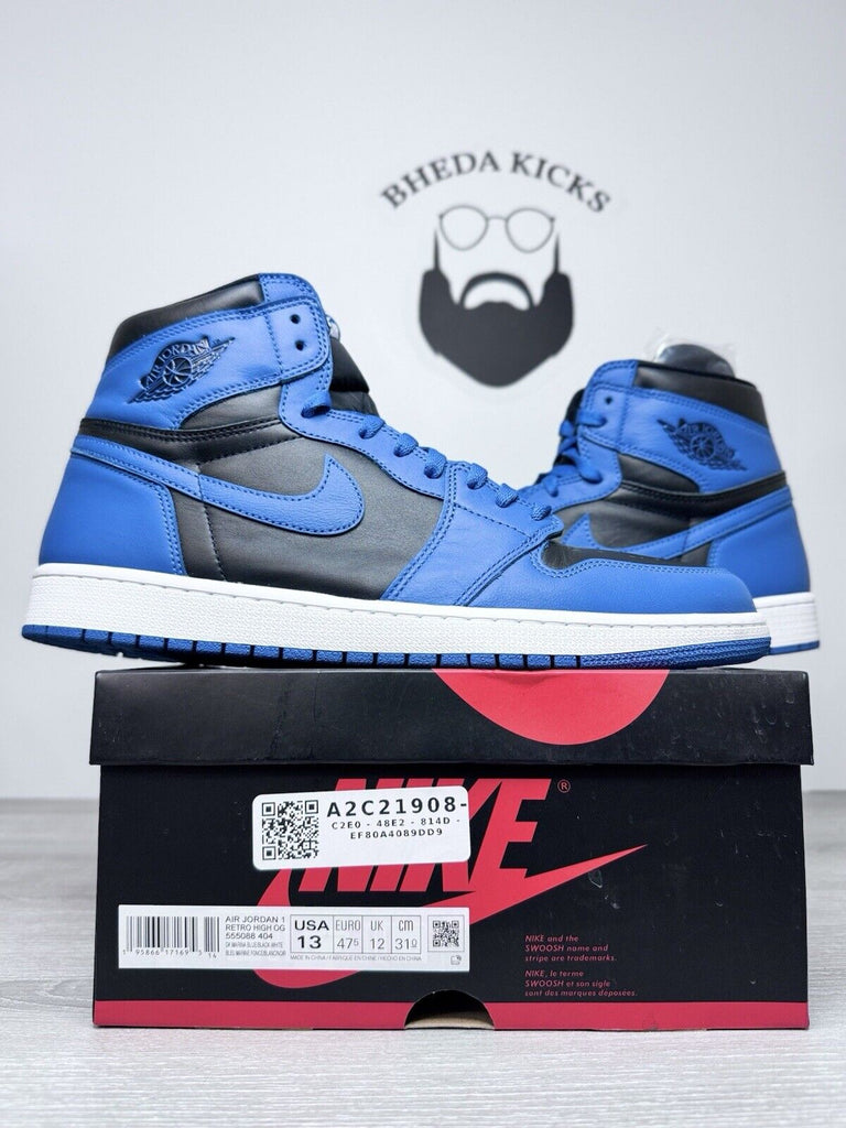 Size 13 - Nike Air Jordan 1 Retro OG High Dark Marina Blue Men's 555088-404