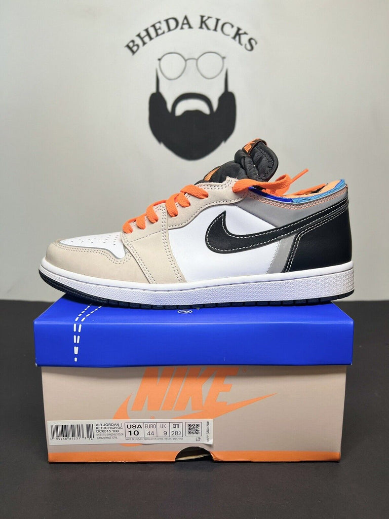 Nike AIR JORDAN 1 RETRO HIGH OG (Men’s Size 10) White/Total Orange DC6515-100 MJ