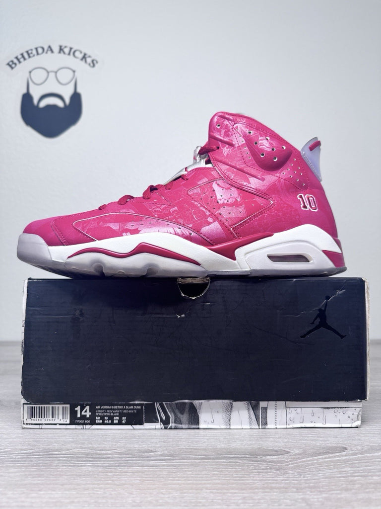 Size 14 - Nike Air Jordan 6 Slam Dunk 717302-600 OG VI Retro Red Preowned