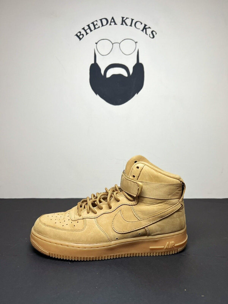 Nike Air Force 1 High Premium PRM Flax/Wheat 654440-200 W 8/6.5 men Preowned