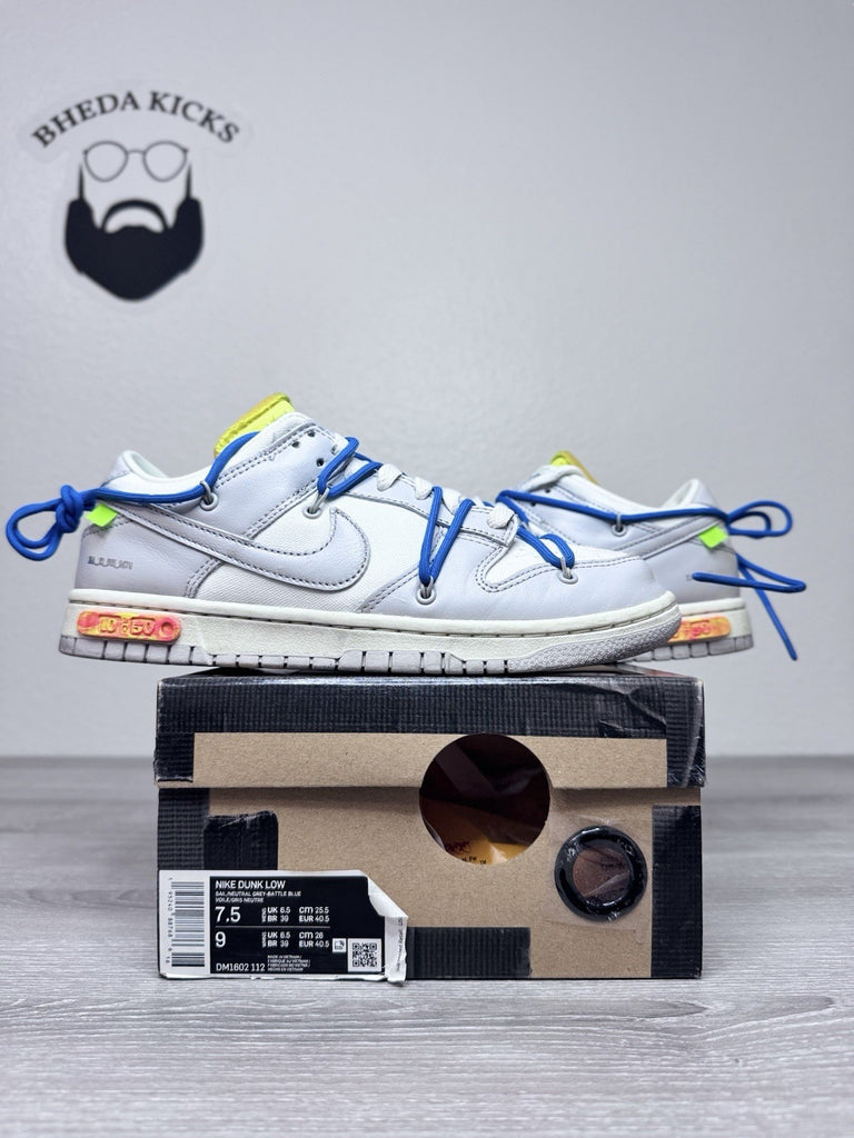 Size 7.5 - Nike Dunk Low Off White Lot 10 DM1602-112 OG Retro Clean Preowned