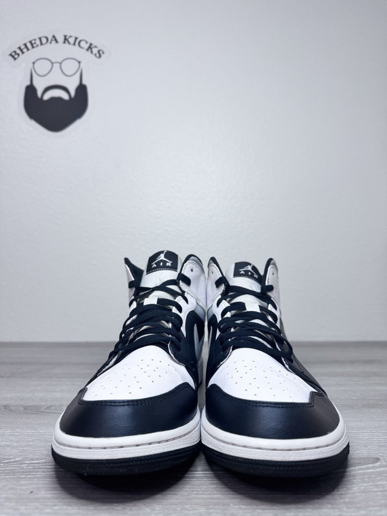 Size 15 - Nike Air Jordan 1 Mid Black White Lt Grey Sneakers 554724-073 Men’s