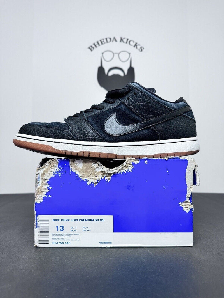 Nike Dunk Low Premium SB QS 504750-040 Black White Gum Entourage Men’s Size 13