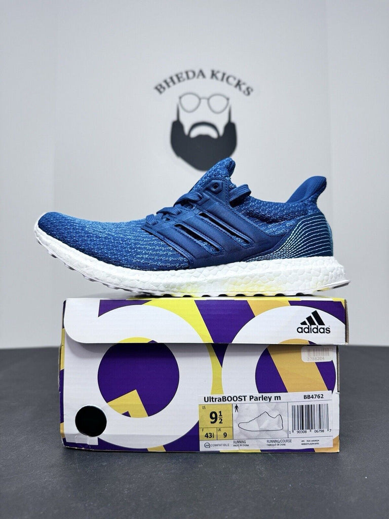 NEW Adidas Ultraboost Parley Running Sneakers Blue White Lace Up BB4762 Size 9.5