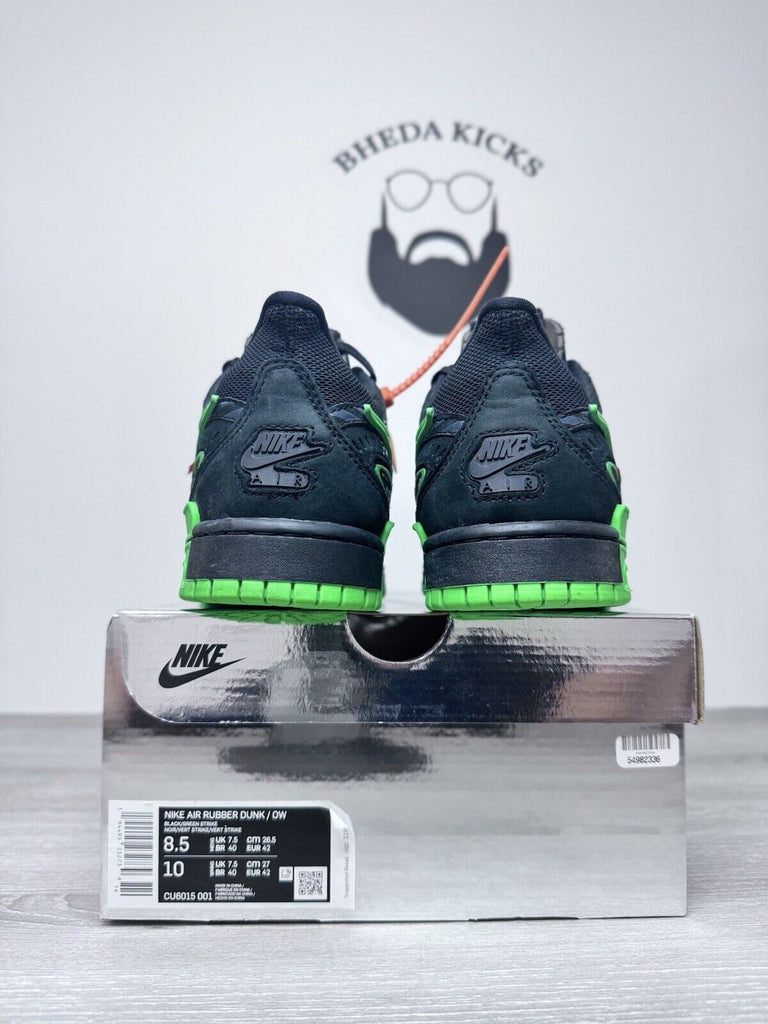 Size 8.5 - Nike Air Rubber Dunk x Off-White Low Green Strike Black (CU6015-001)