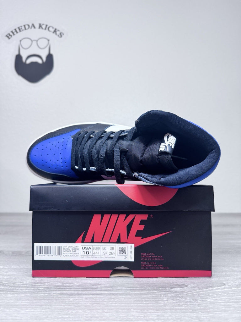 Size 10.5 -Nike Air Jordan 1 Retro High OG Royal Toe Blue White Black 555088-041
