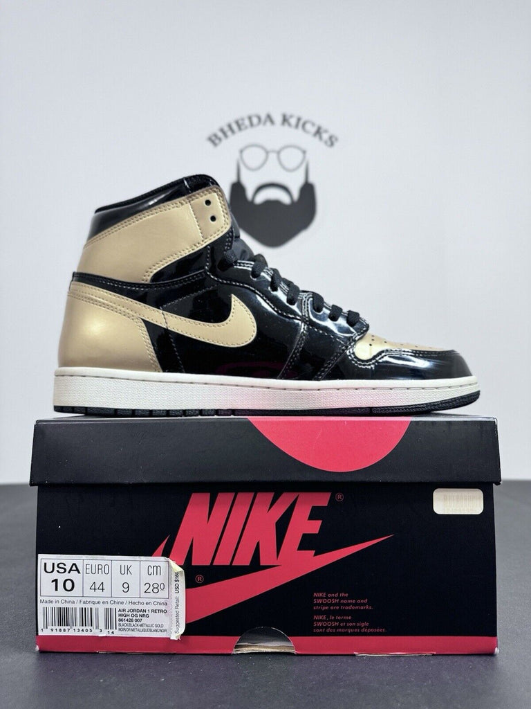 Nike Air Jordan 1 High Retro Gold Toe 861428-007 OG Patent Men’s Size 10