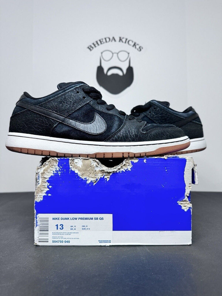 Nike Dunk Low Premium SB QS 504750-040 Black White Gum Entourage Men’s Size 13