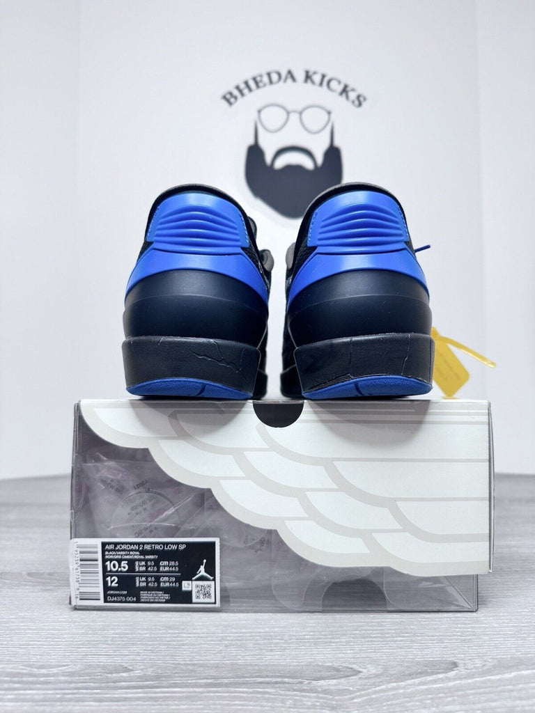 Size 10.5 - Off-White x Air Jordan 2 Retro SP Low Black Varsity Royal DJ4375-004