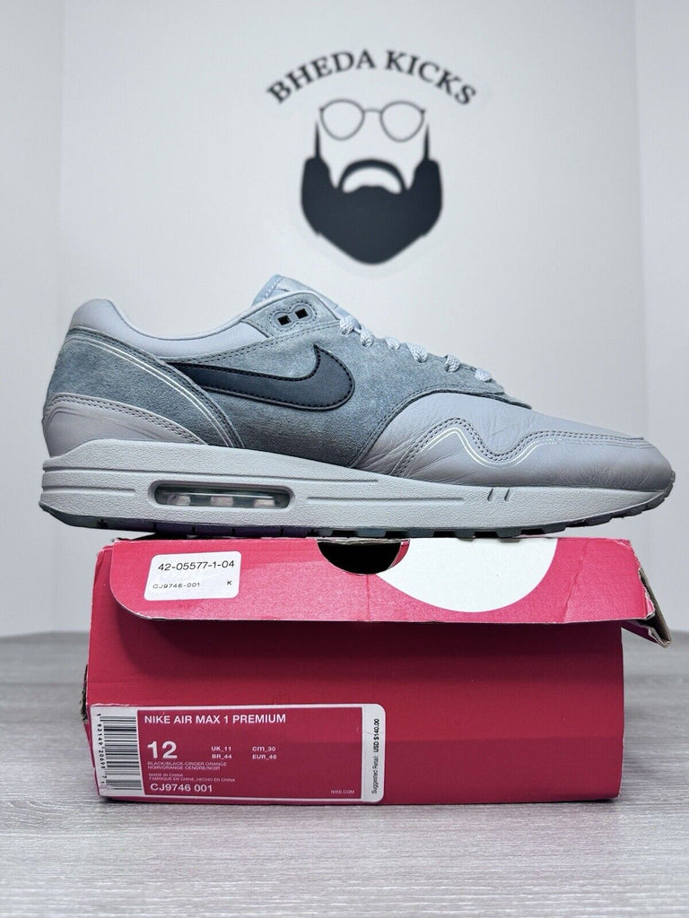 Size 12 - Nike Air Max 1 Pompidou Centre Night Grey AV3735-001 Preowned