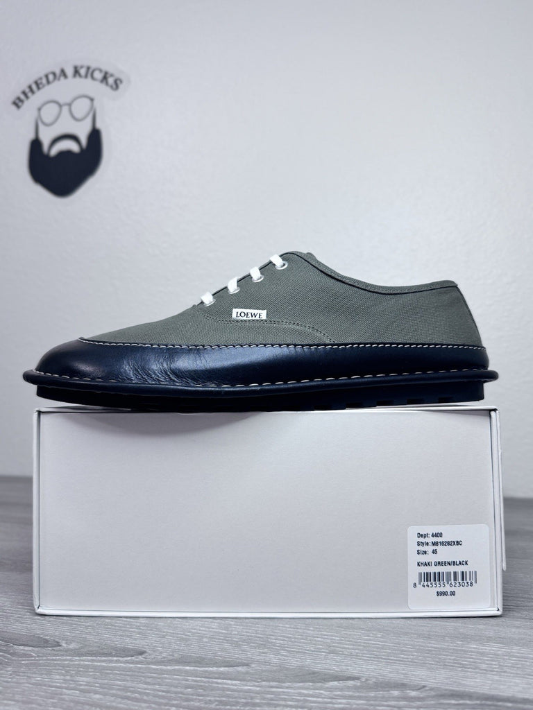 Size 45 EU - LOEWE Bay Lace-Up Khaki Green Black (Size 12 US) Worn Once Rare