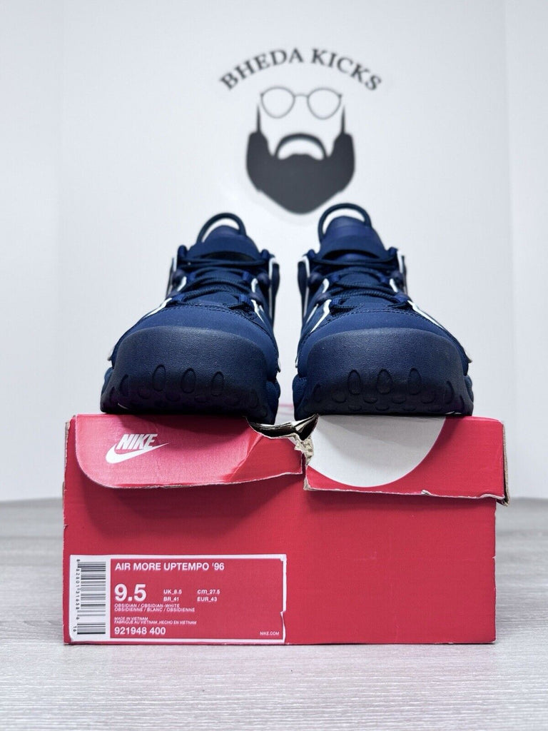 Size 9.5 - Nike Air More Uptempo '96 Obsidian Navy White 921948-400 CLEAN