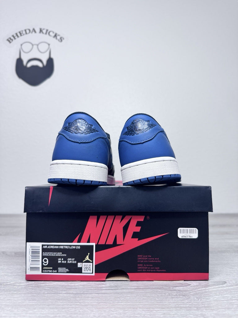 Size 9 - Nike Air Jordan 1 Low Mystic Navy CZ0790-041 Authentic Preowned