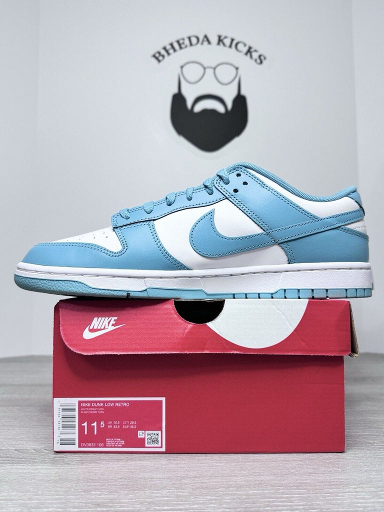 Size 11.5 - Nike Dunk Low Denim Turquoise DV0833-106 Authentic NEW DS