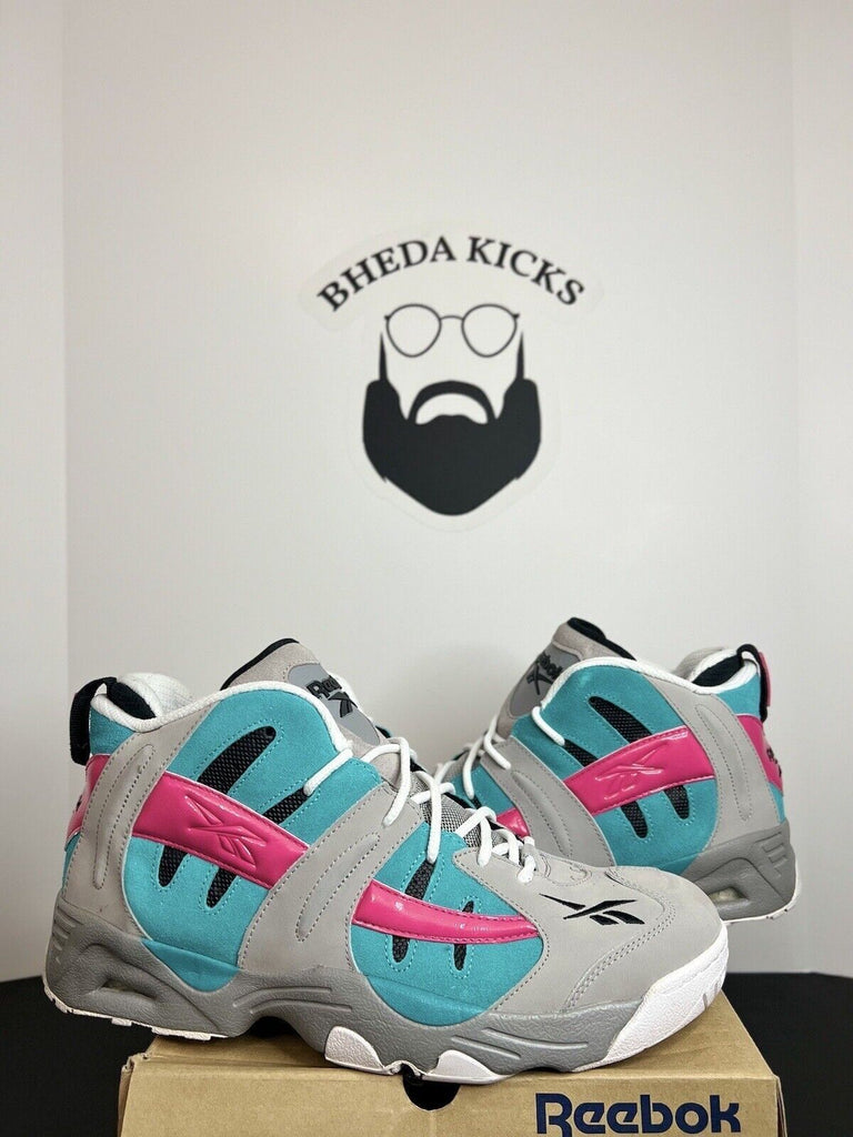 Reebok RAIL Tin Gray Teal Pink San Antonio Spurs Rare Mens Shoe M40338 Size 12