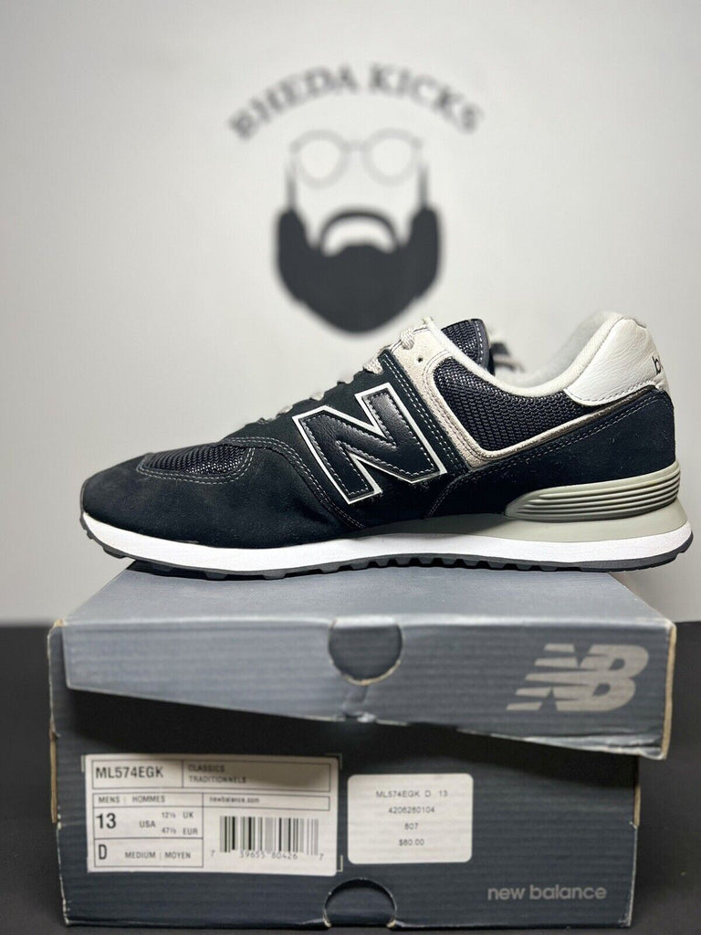 Size 13 - New Balance 574 Core ML574EGK Grey Black White Sneaker Low top Logo