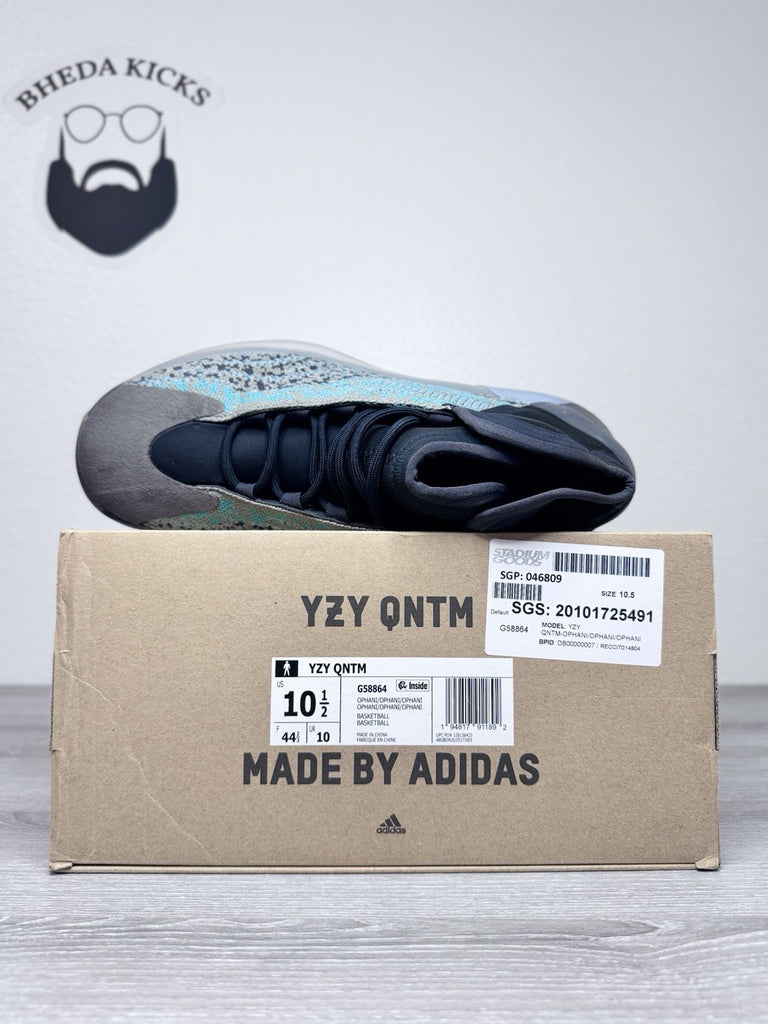 Size 10.5 - Adidas Yeezy QNTM Teal Blue Black Grey Boost Comfort G58864 New