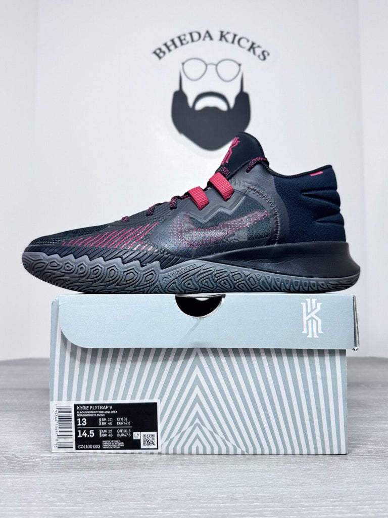 Size 13 - Nike Kyrie Flytrap V 5 Bred Red Black Gray Sneakers CZ4100-003