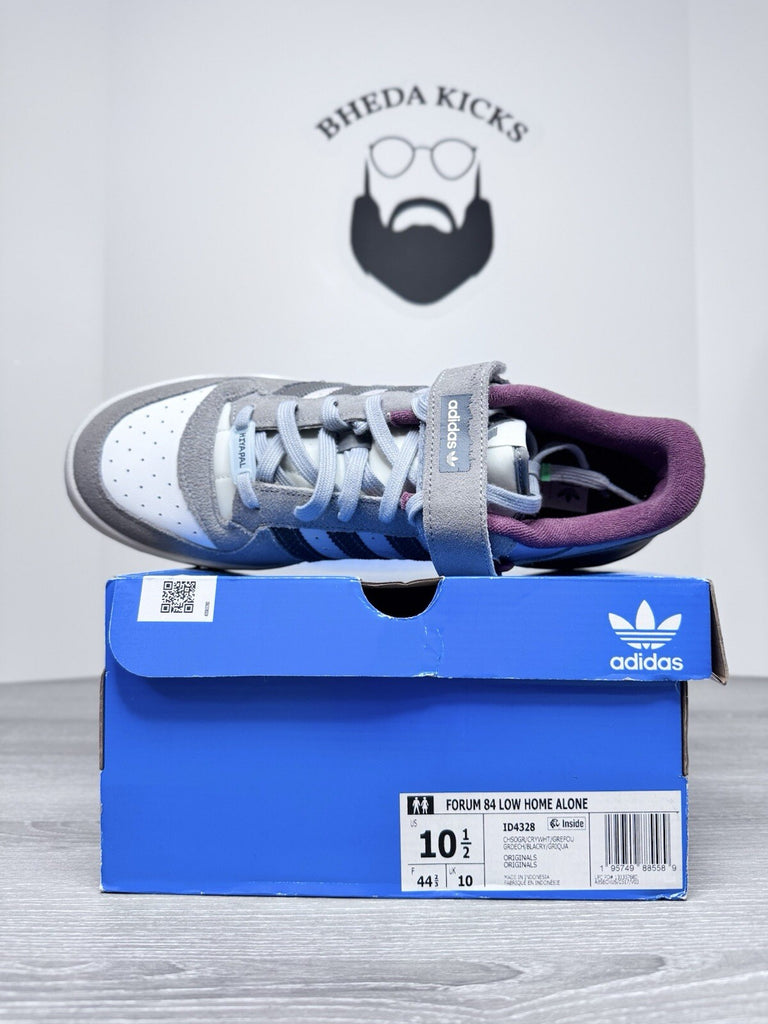 Size 10.5 - Adidas Forum 84 Low Home Alone 2 Shoes Grey Black ID4328 Mens NEW DS