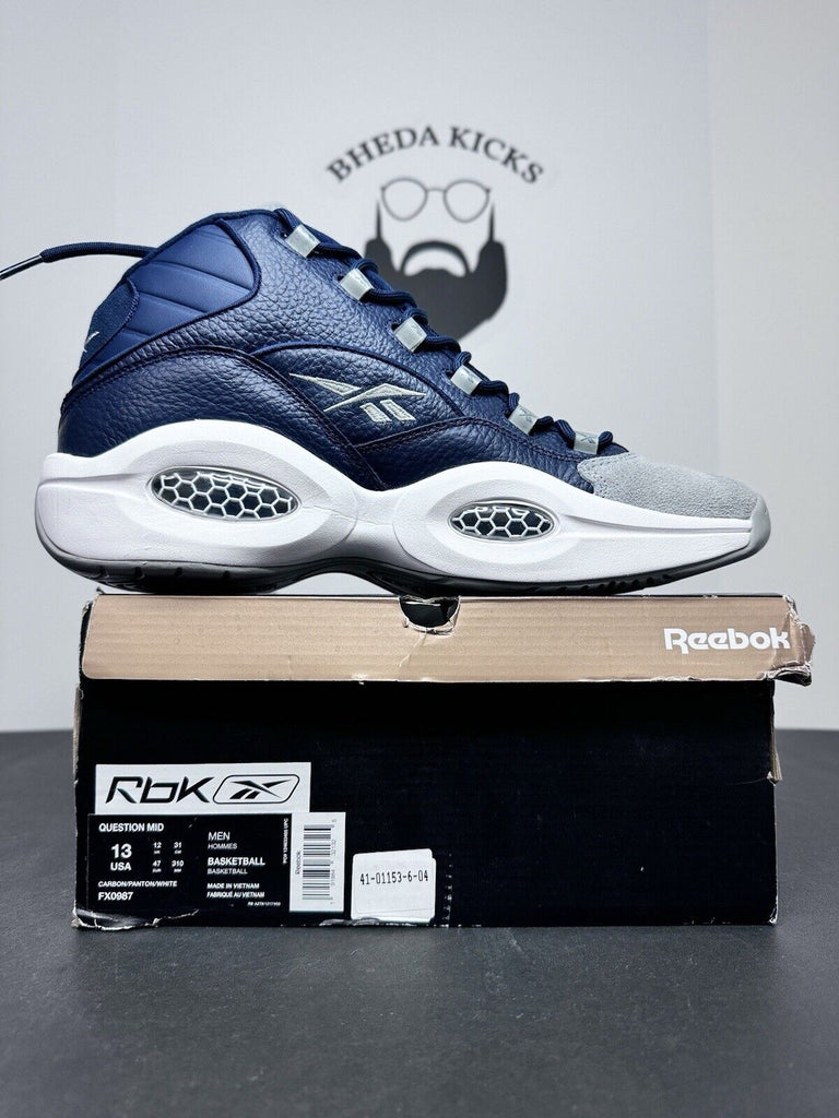 Reebok Question Mid Georgetown Carbon Panton White FX0987 Preowned Men’s Size 13