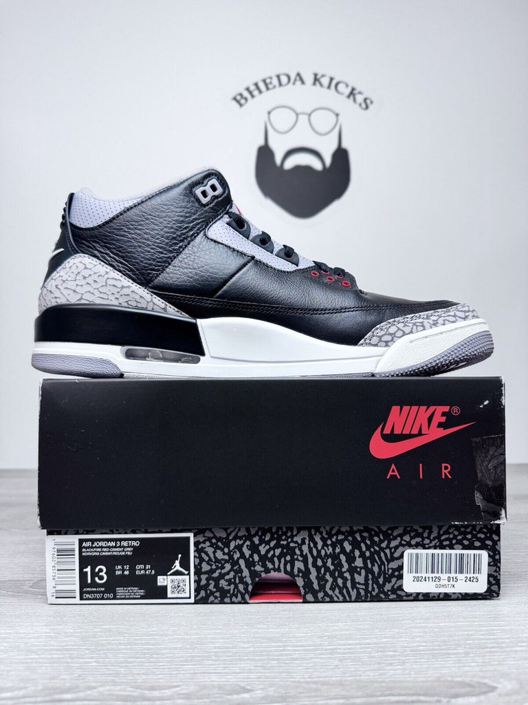 Size 13 - Air Jordan 3 Retro OG 2024 Black Cement DN3707-010 WORN ONCE