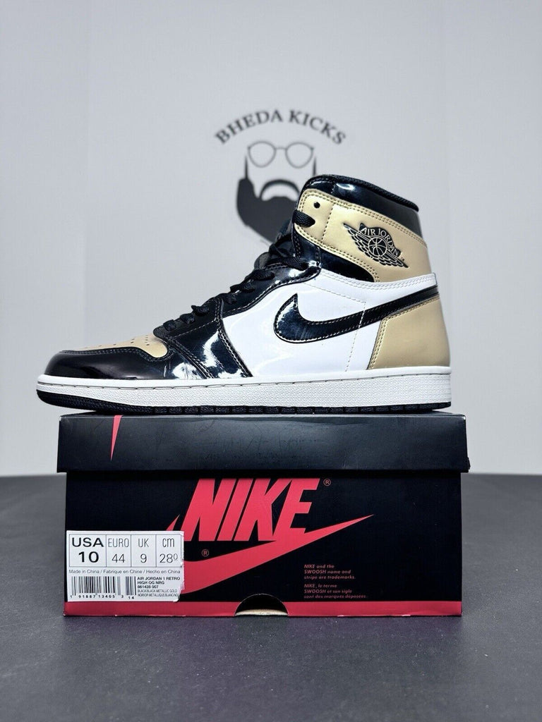 Nike Air Jordan 1 High Retro Gold Toe 861428-007 OG Patent Men’s Size 10