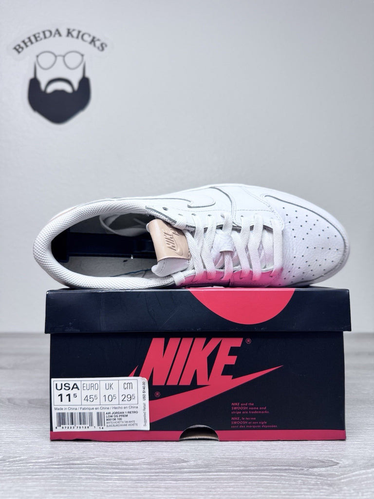 Size 11.5 - Nike Air Jordan 1 Retro Low OG 17’ White Vachetta Tan 905136-100