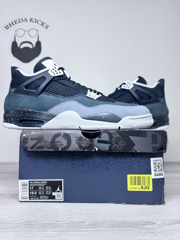 Size 17 - Air Jordan 4 Retro Fear Black White Gray 2024 FQ8138-002 Brand New