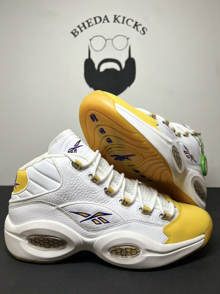 Reebok Question Mid Iverson Yellow Toe PE Kobe New FX4278 SB Size 11.5
