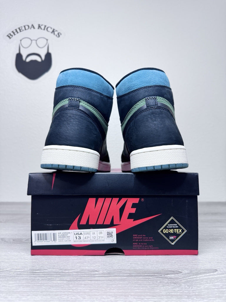 Size 13 - Air Jordan 1 High Element Gore-Tex Shoes Black Blue Green DB2889-003