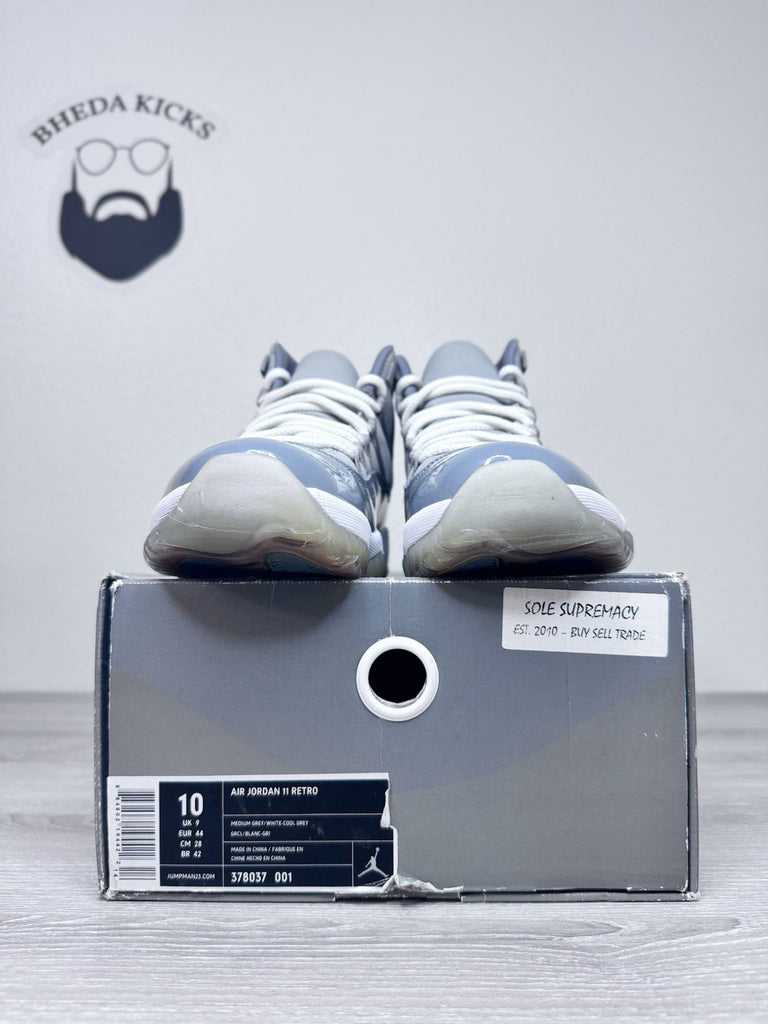 Size 10 - Nike Air Jordan 11 XI Retro Cool Grey 2010 Grey White 378037-001 PADS