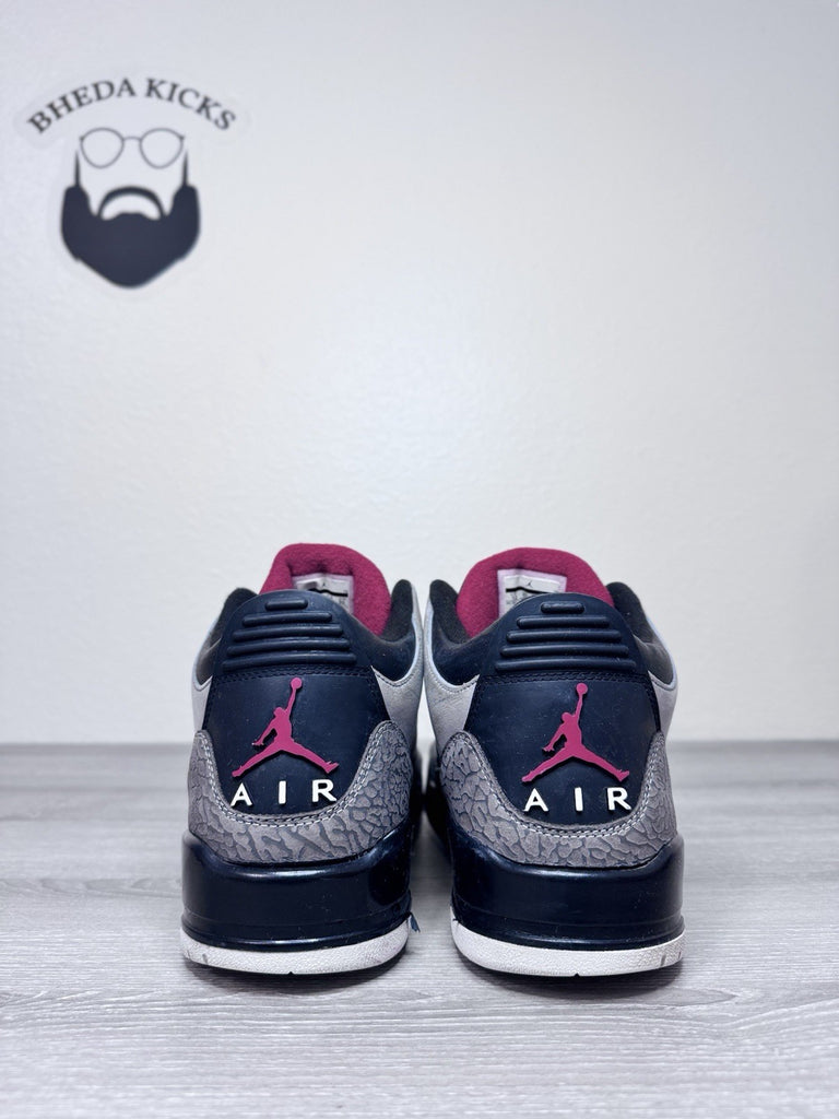 Size 12 - Air Jordan 3 Retro Stealth 136064-003 Gray Black Red Men’s Preowned
