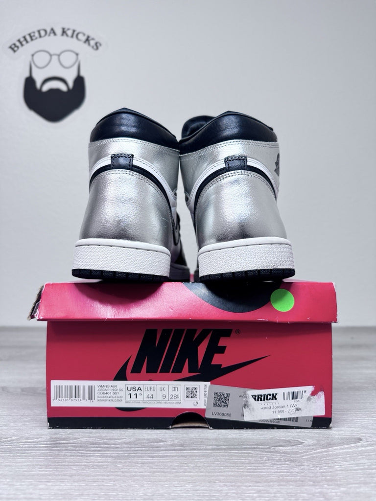 Size 11.5W/10M - Jordan 1 High Retro Silver Toe CD0461-001 Preowned