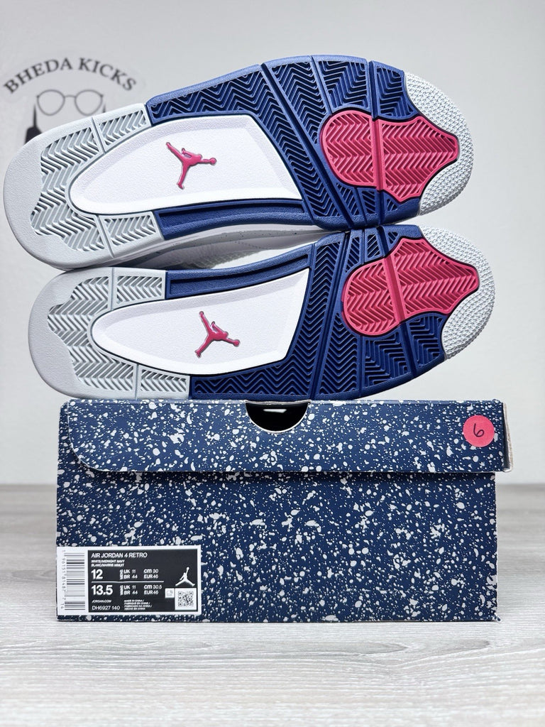 Size 12 - Nike Air Jordan 4 Retro Midnight Navy White DH6927-140 Men’s Brand New